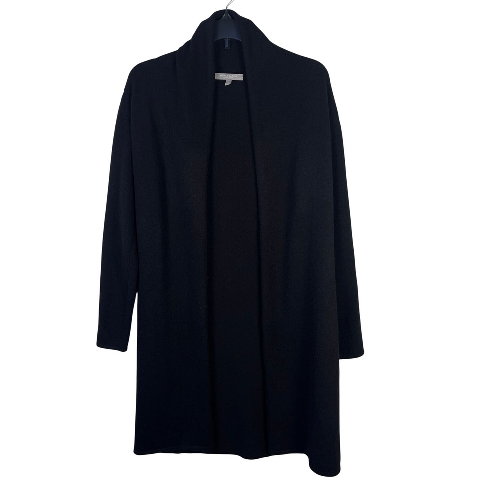 Neiman Marcus 100% Cashmere Duster Cardigan Sweater Long S Black Open Luxury